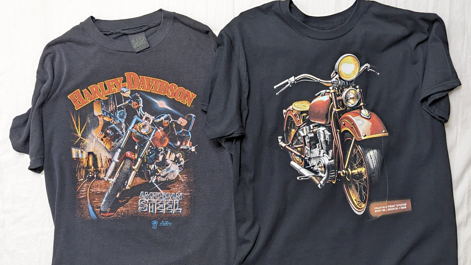 3D EMBLEMのヴィンテージバイクT 全体比較